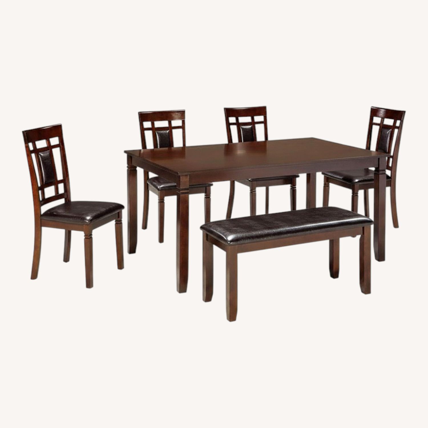 Ashley Furniture Dark Brown Wood Dining Table Set - image-0
