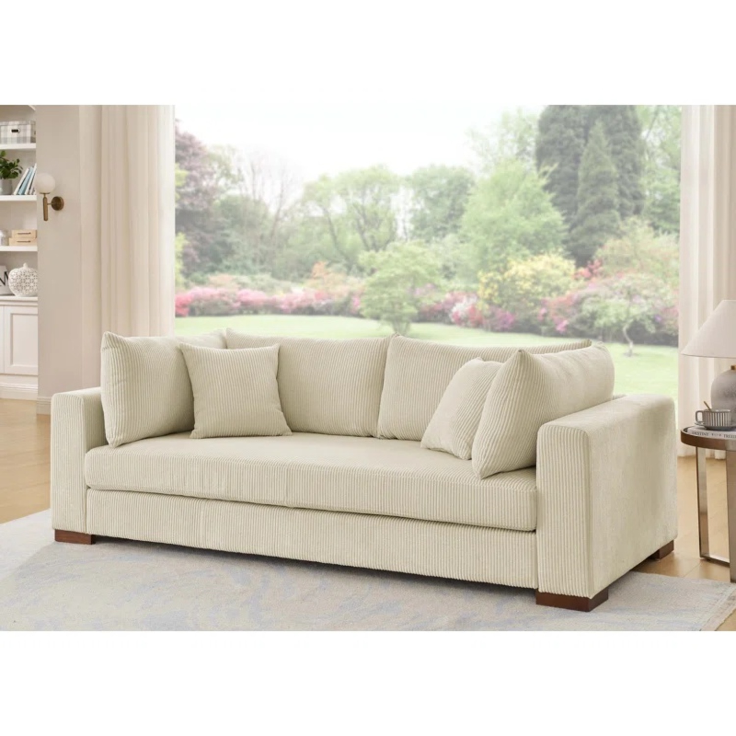 Alcantara Upholstered 89.5'' Sofa - image-4