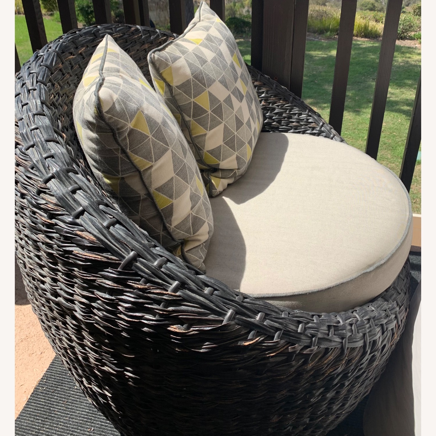 Outdoor Swivel Chair Set + Table - image-5
