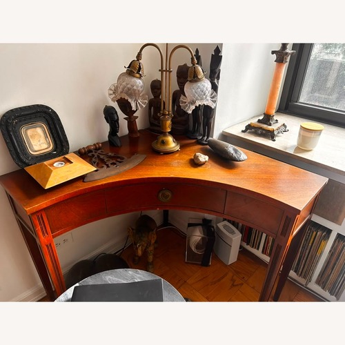 Used Antique Dark Brown Wood Corner Table for sale on AptDeco