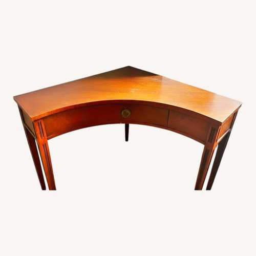 Used Antique Dark Brown Wood Corner Table for sale on AptDeco
