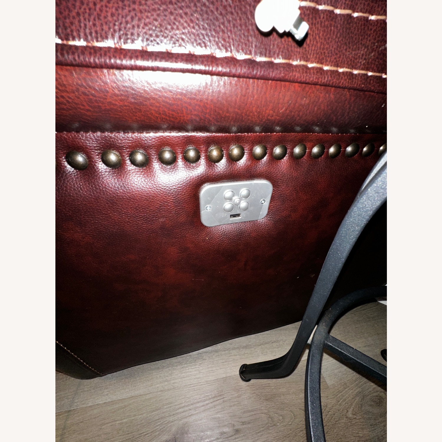 Genuine Brown Leather Reclining Couch - image-2