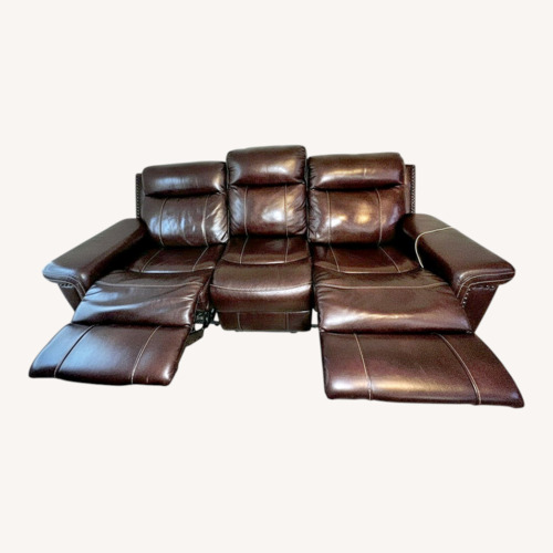 Used Genuine Brown Leather Reclining Couch for sale on AptDeco