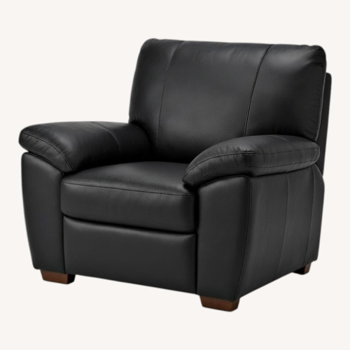 Used IKEA Vreta Black Leather Armchair for sale on AptDeco