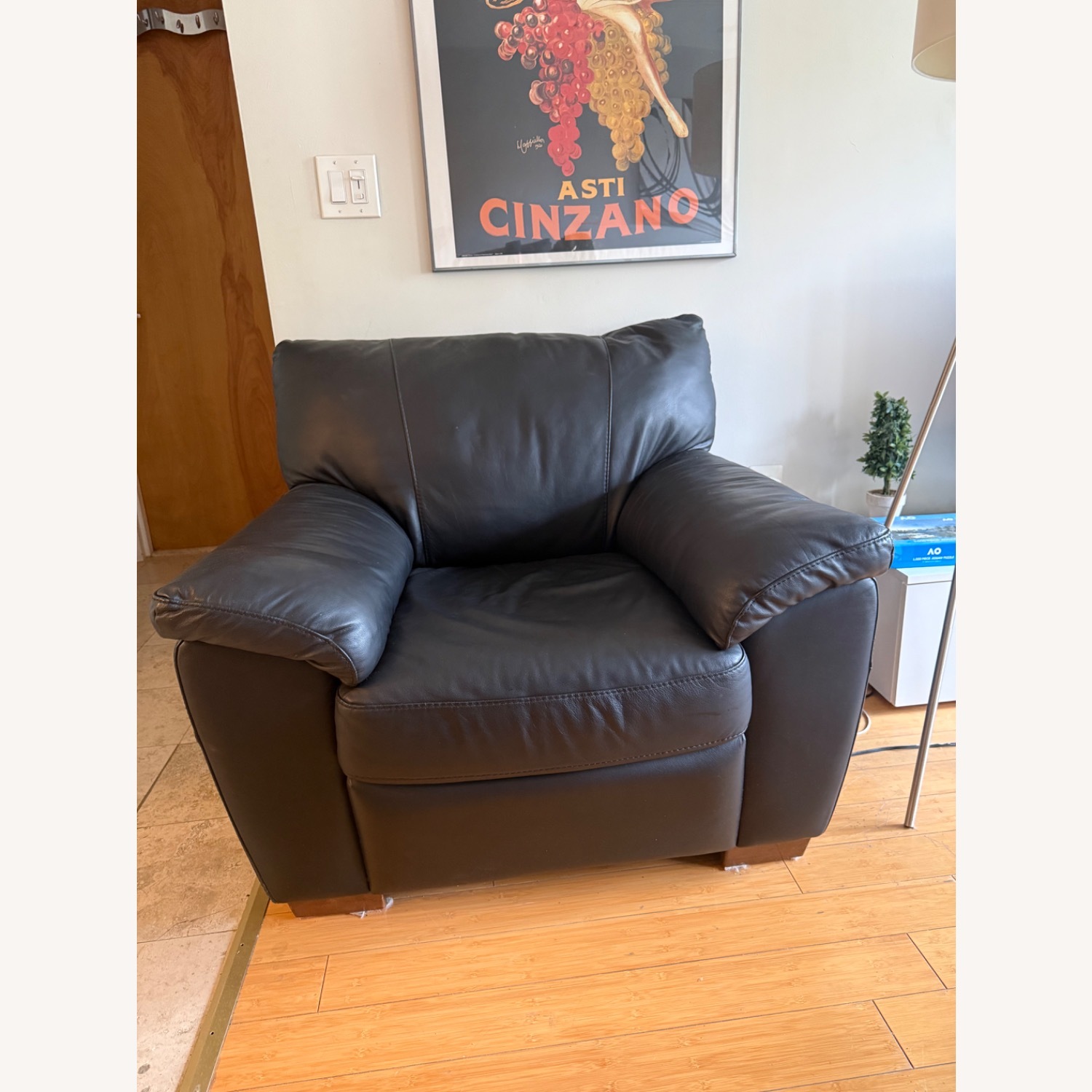 IKEA Vreta Black Leather Armchair - image-2
