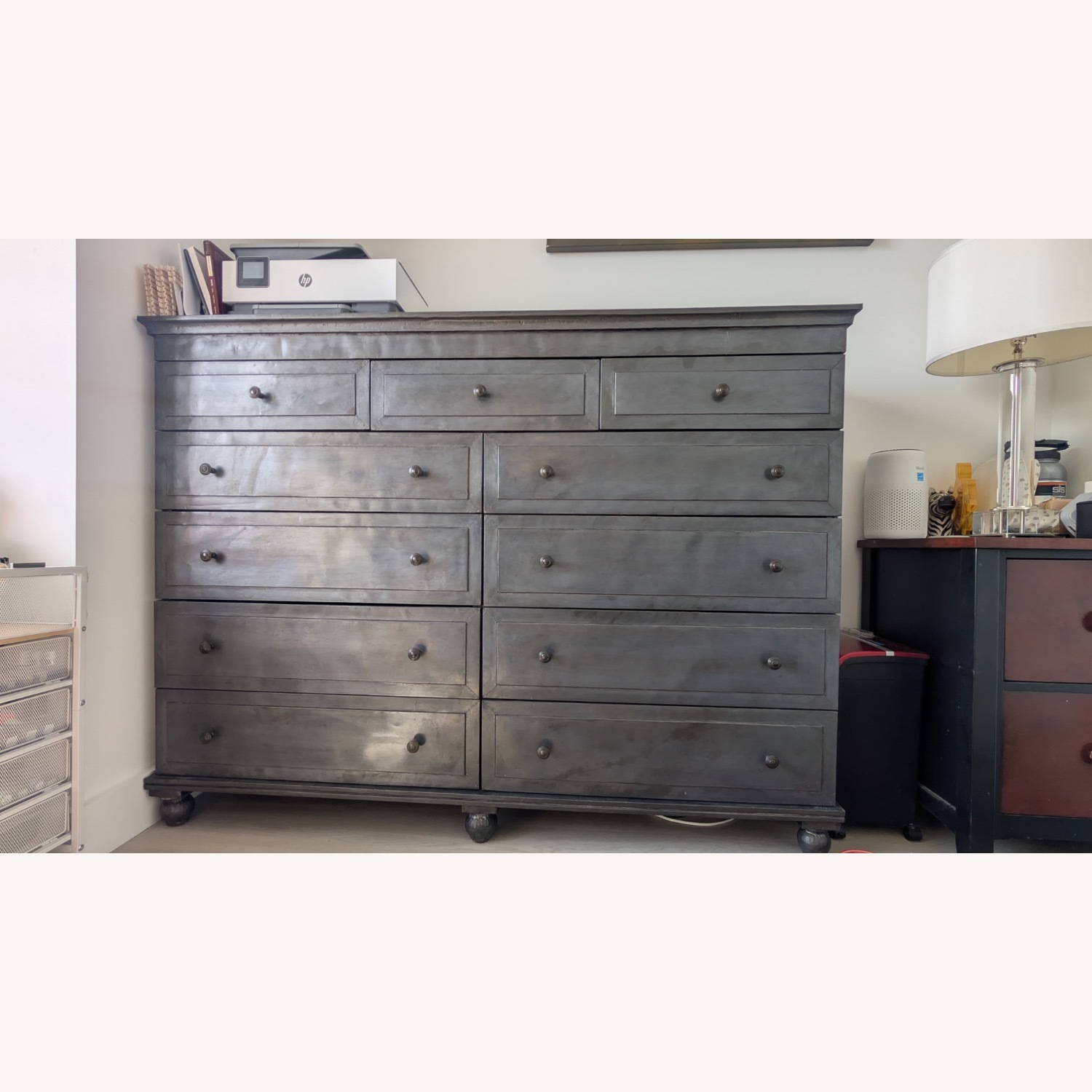 Restoration Hardware Annecy Zinc Wrapped Dresser - image-1