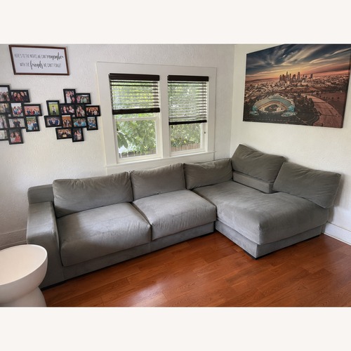 Used West Elm "Performance Velvet"  2 Piece Sectional for sale on AptDeco