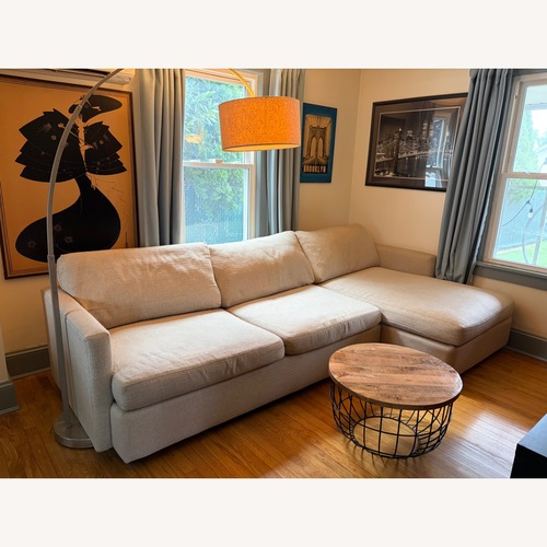 Used Jennifer Convertibles Natural 2 Piece Sectional for sale on AptDeco