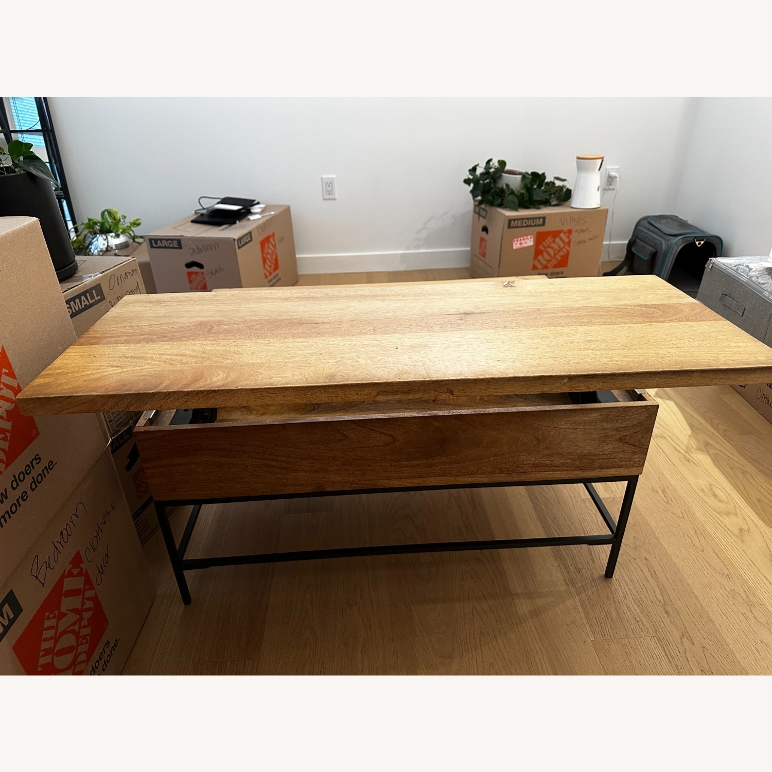 West Elm Solid Wood Coffee Table with Storage - image-5