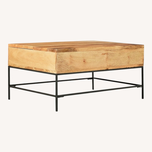 Used West Elm Solid Wood Coffee Table with Storage for sale on AptDeco