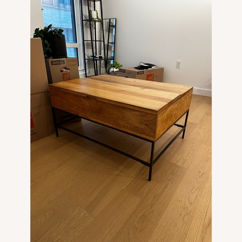 Used West Elm Solid Wood Coffee Table with Storage for sale on AptDeco