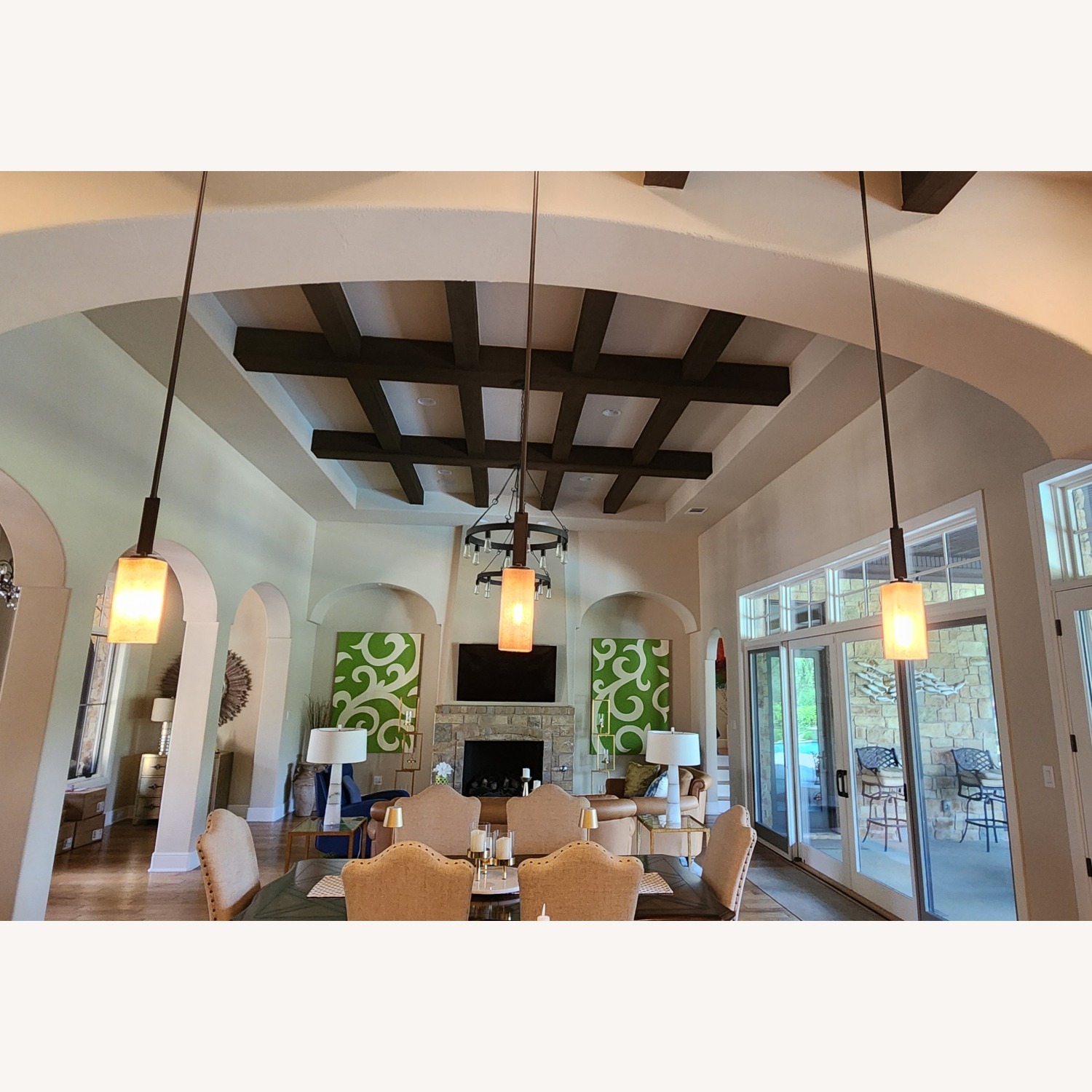 Gold Glass Ceiling Lamps - image-2