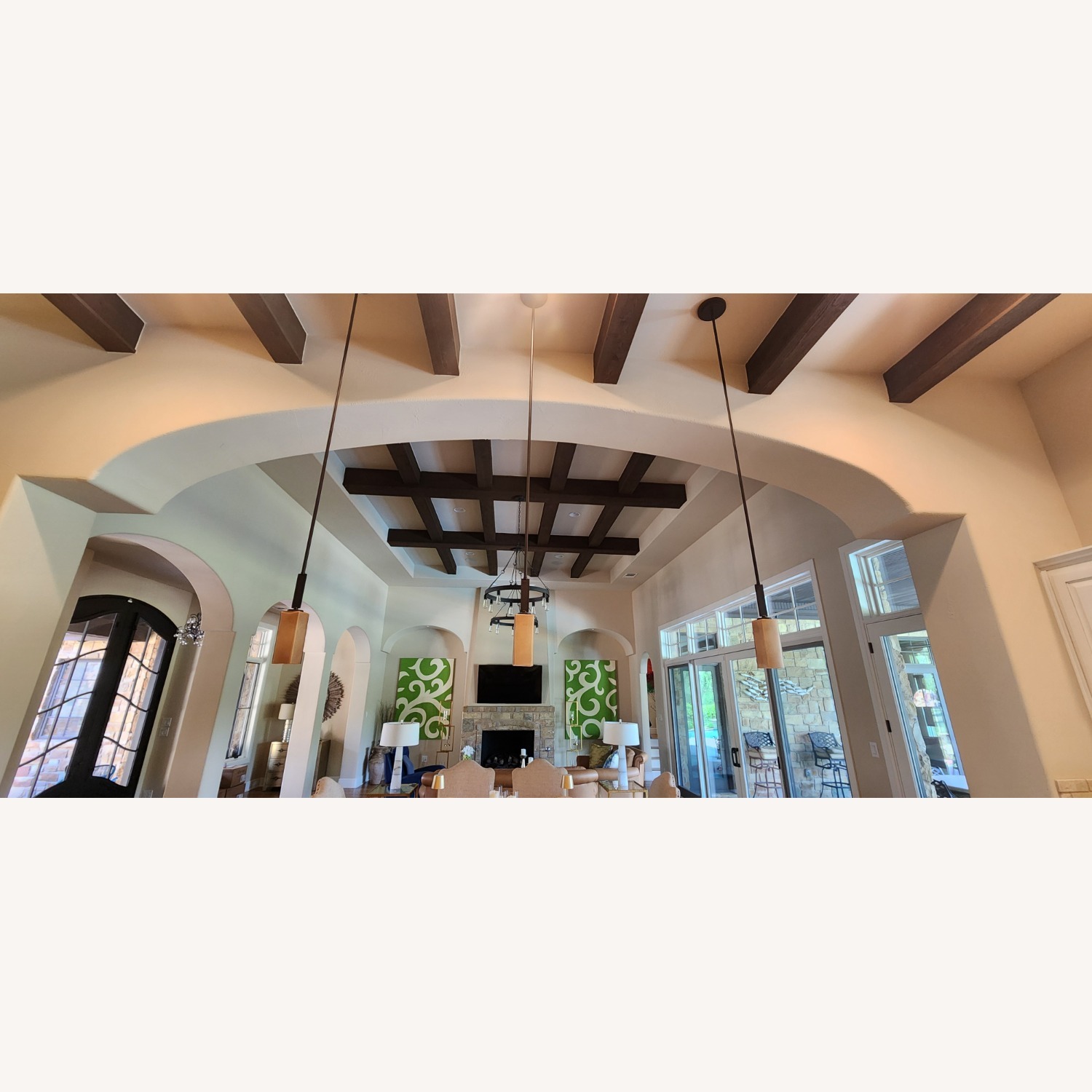 Gold Glass Ceiling Lamps - image-3