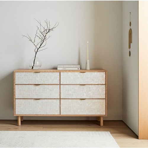 Used West Elm Ella Capiz 6 Drawer Dresser for sale on AptDeco