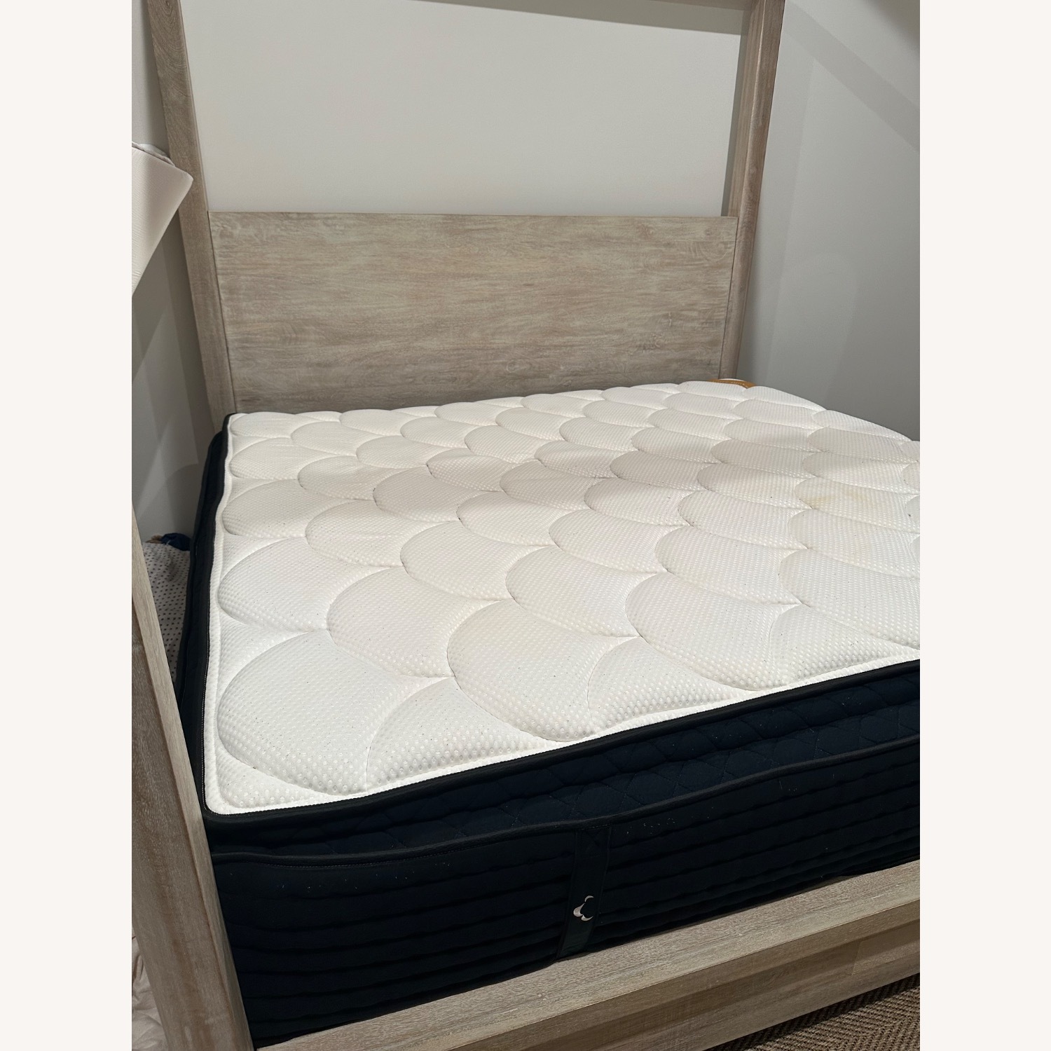 White Fabric King Bed - image-2