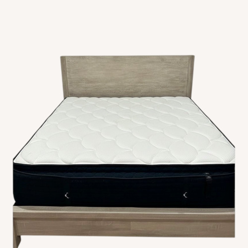 Used White Fabric King Bed for sale on AptDeco