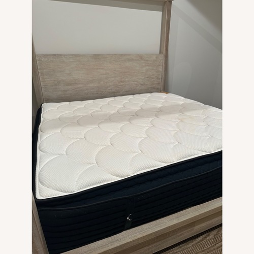 Used White Fabric King Bed for sale on AptDeco