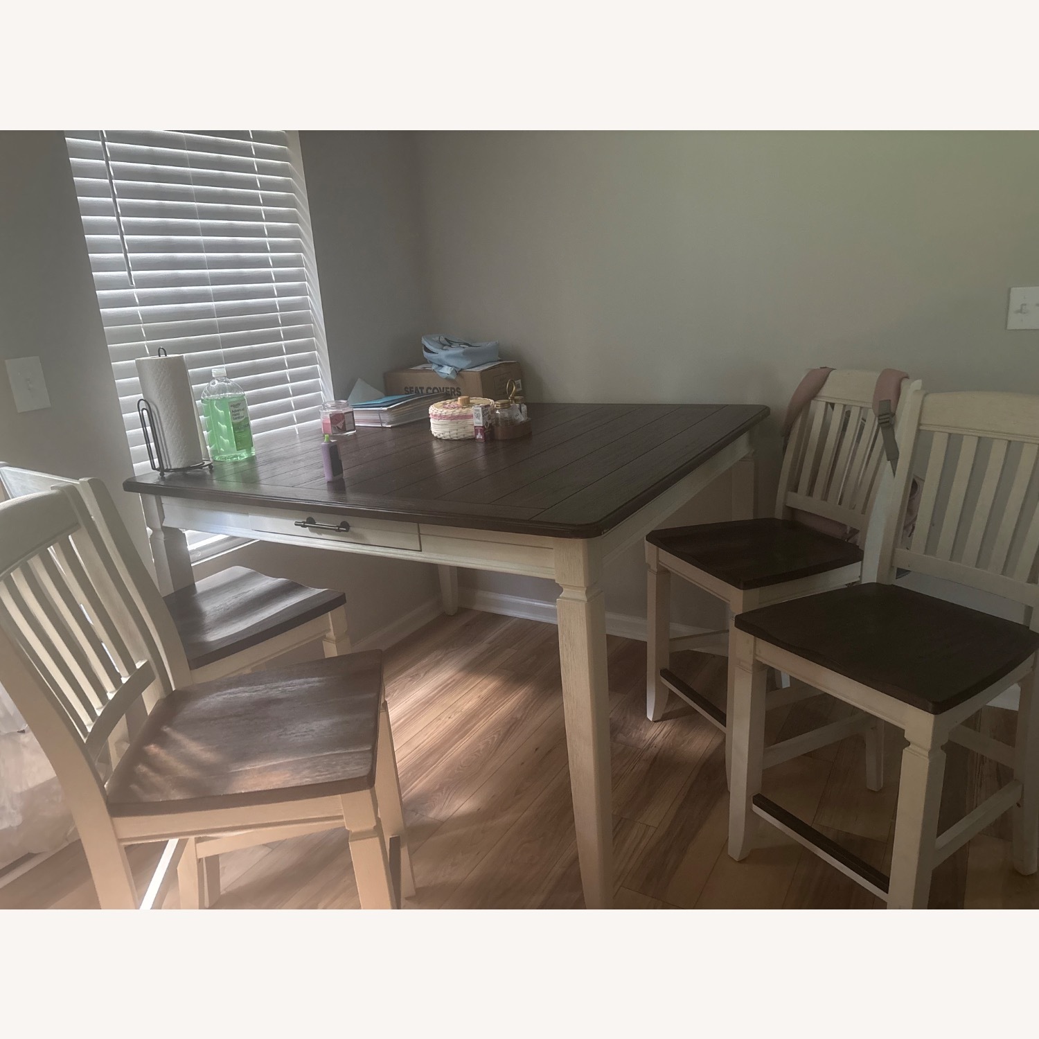 Rooms To Go Dark Brown Wood Dining Table - image-1