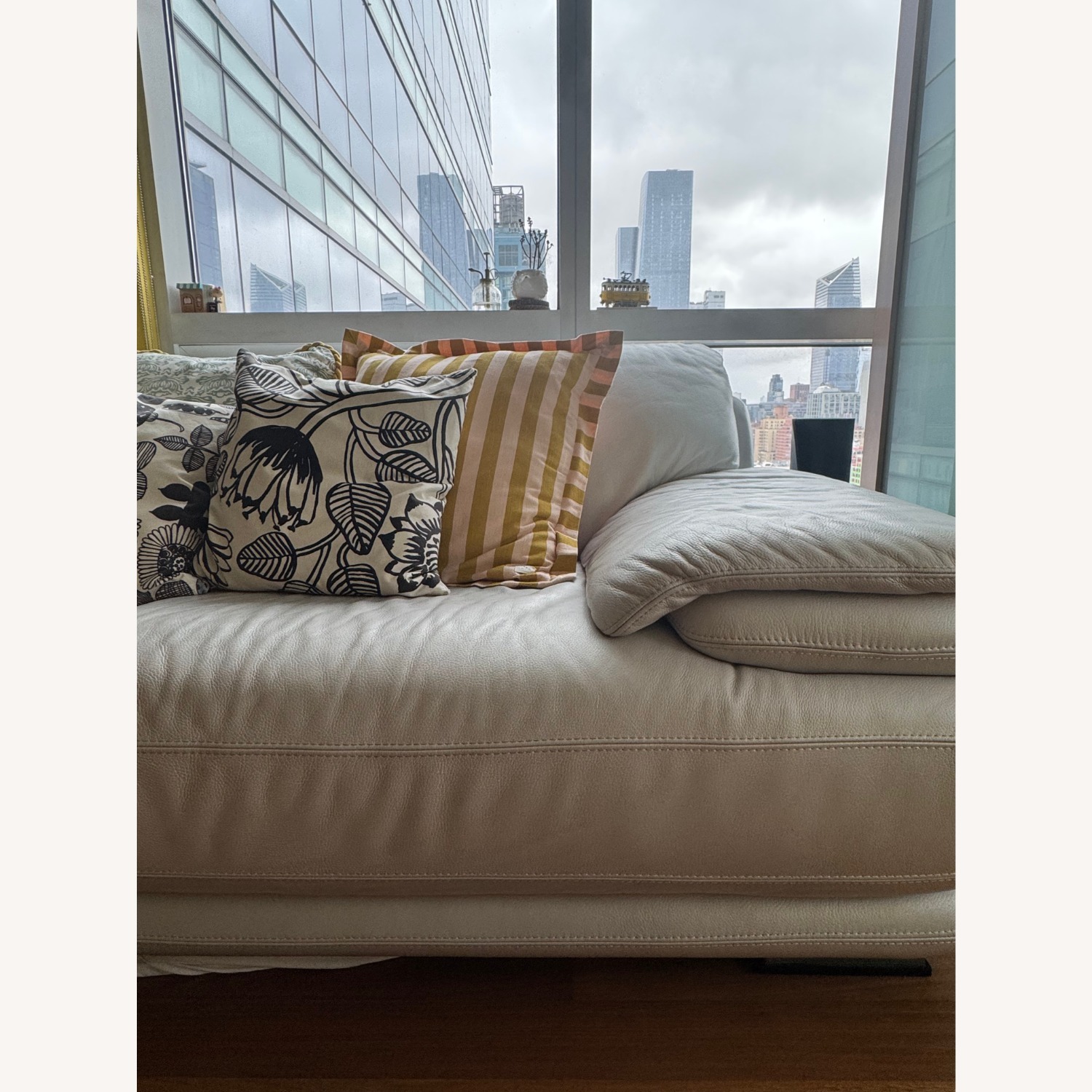 Bloomingdale's Silver Leather Sofa - image-3