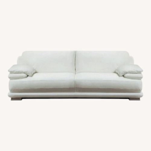 Used Bloomingdale's Silver Leather Sofa for sale on AptDeco