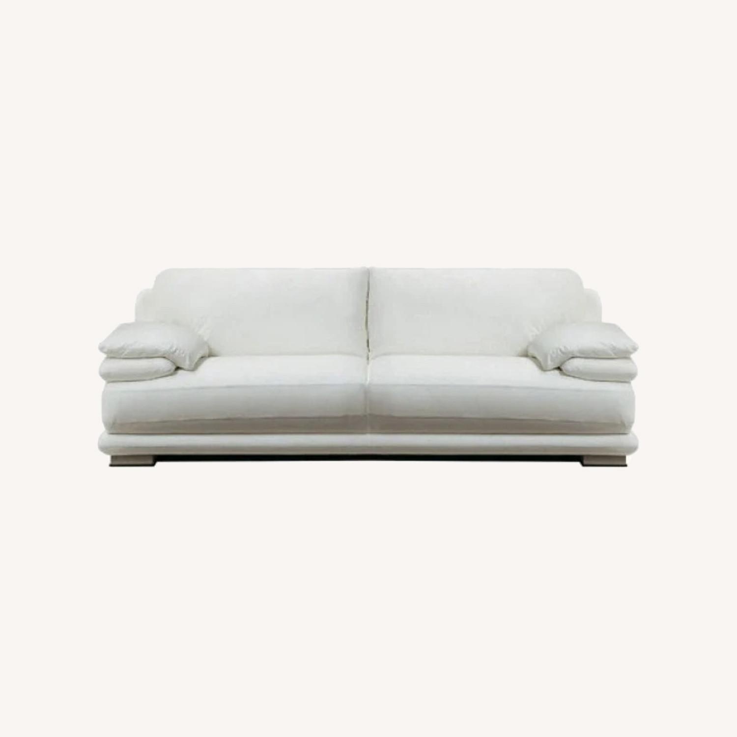 Bloomingdale's Silver Leather Sofa - image-6
