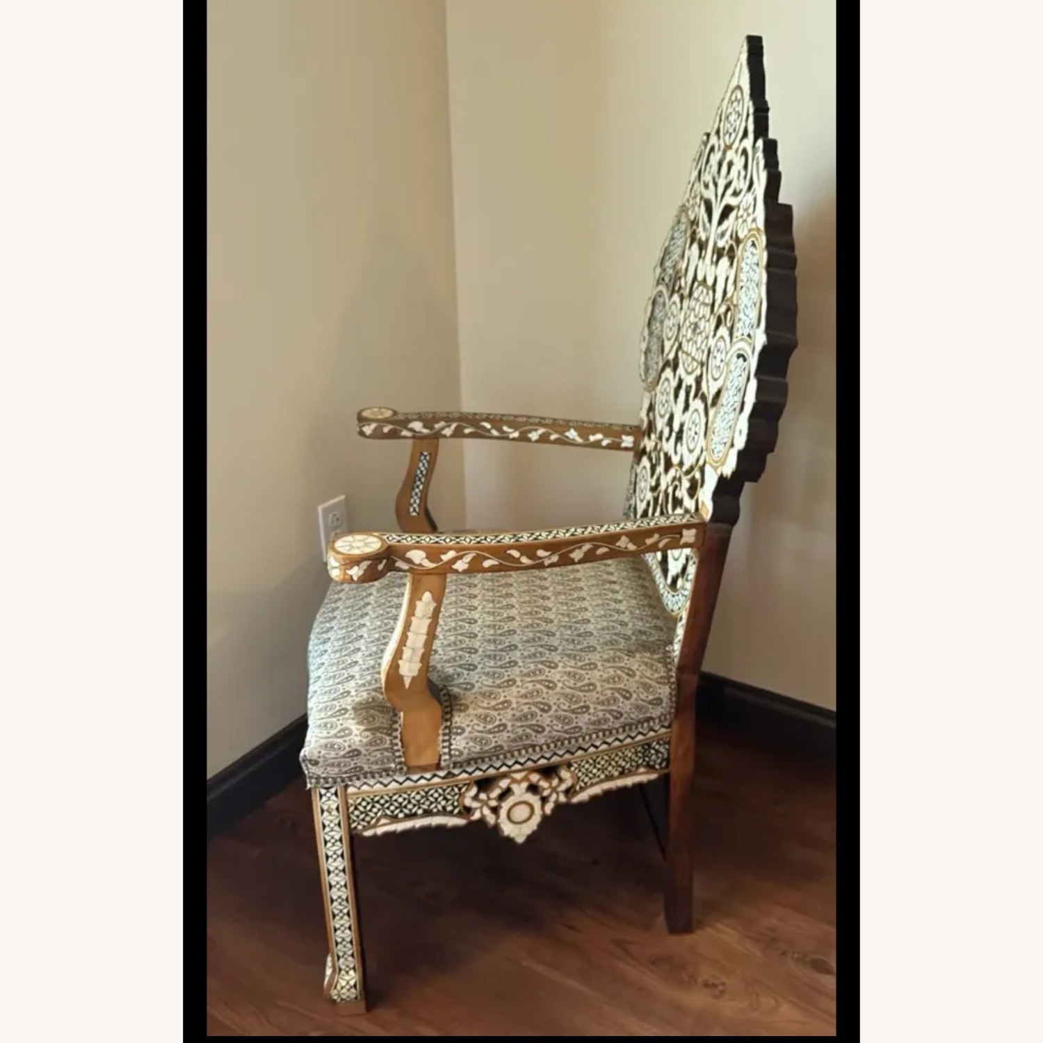 Mid Century Syrian Mother of Pearl Chair - image-3