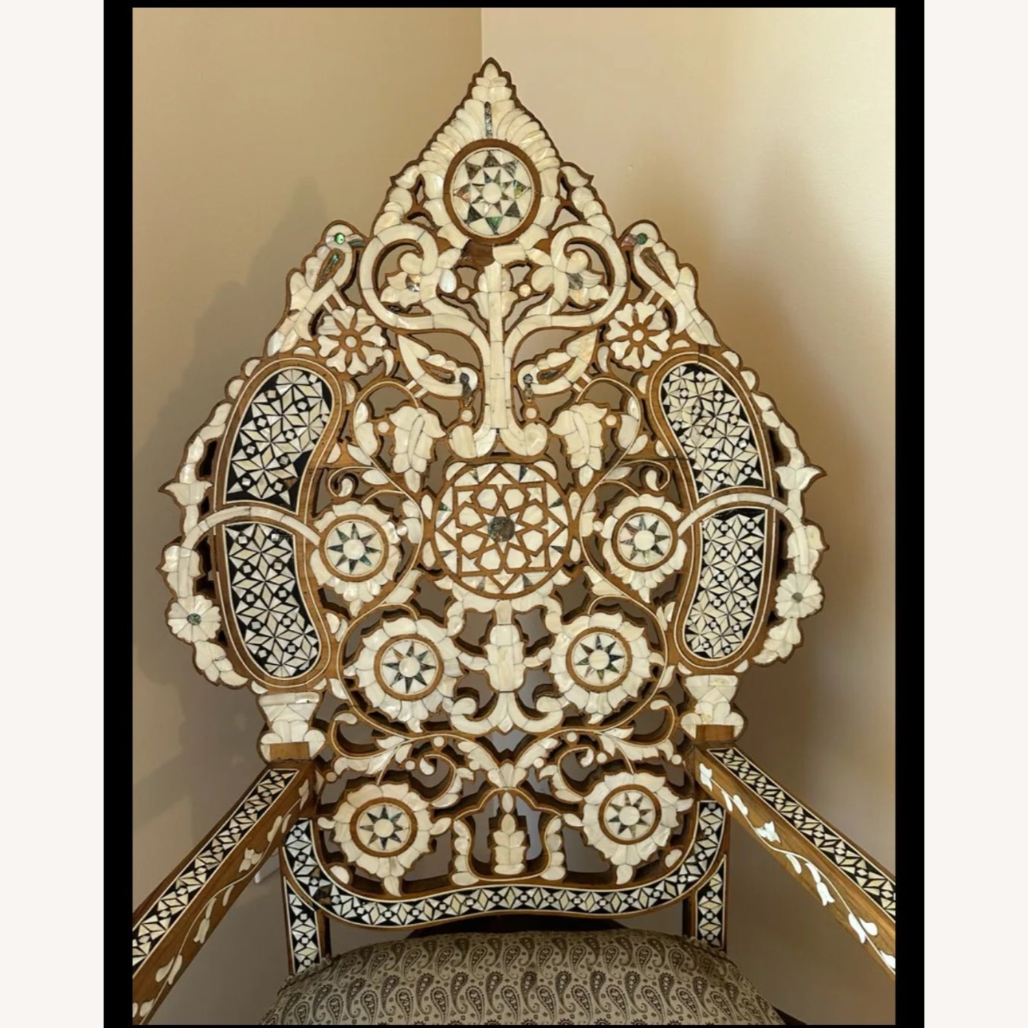 Mid Century Syrian Mother of Pearl Chair - image-2