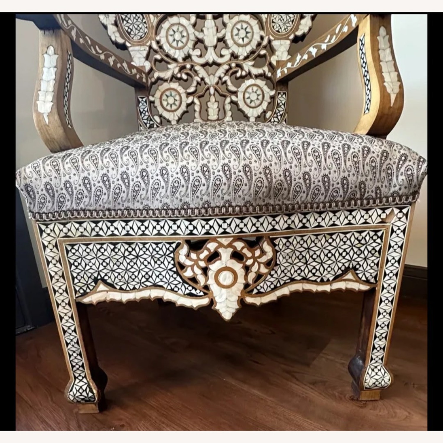 Mid Century Syrian Mother of Pearl Chair - image-4