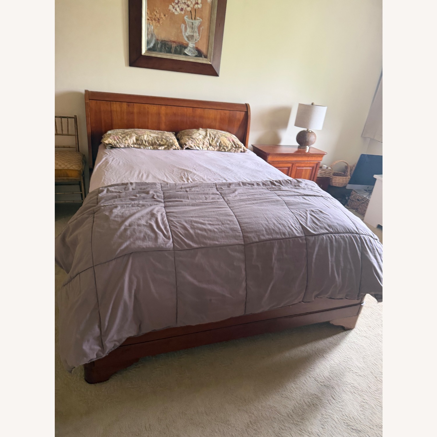 Grange Solid Wood Queen Sleigh Bed - image-1