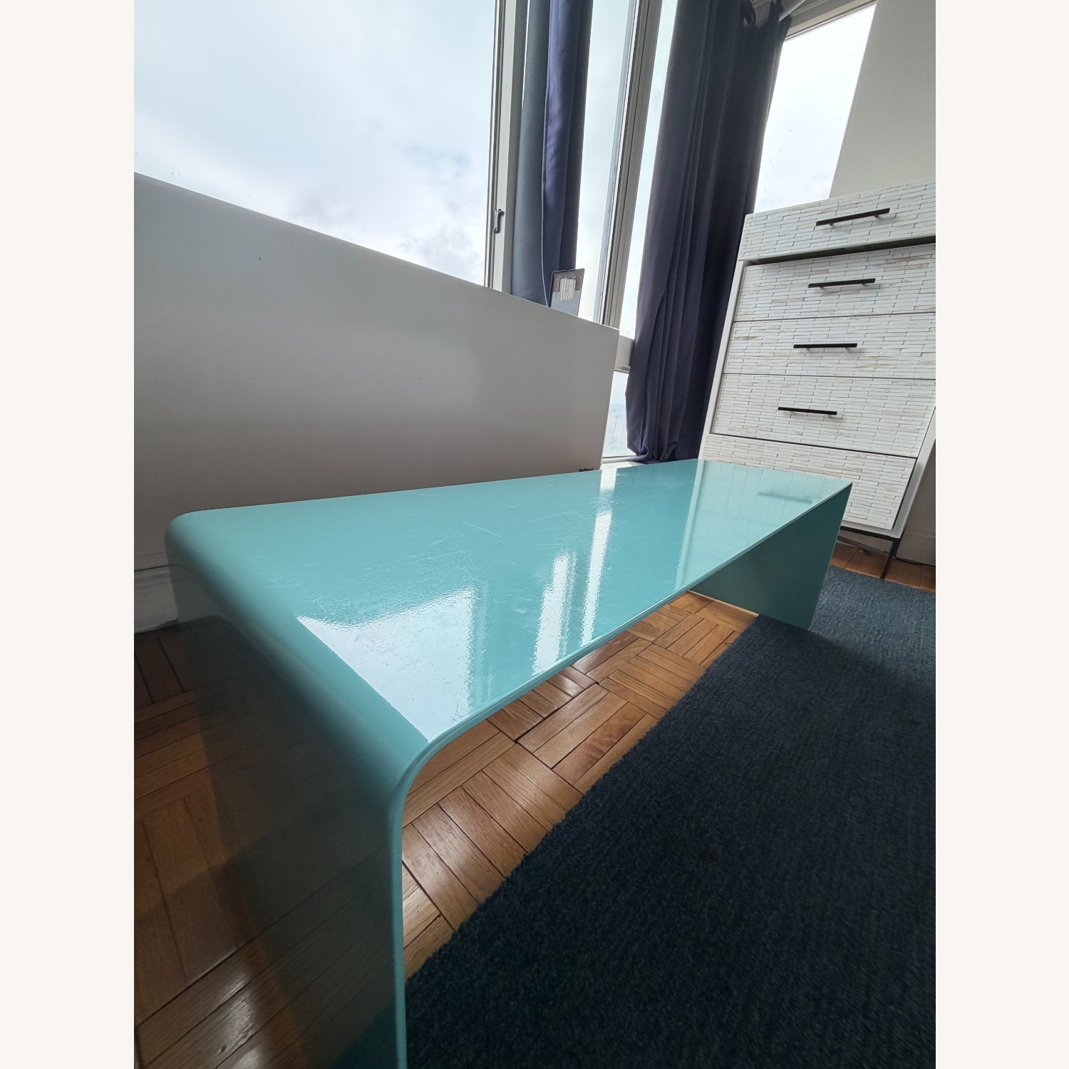 Room & Board Turquoise Metal Entryway Bench/Table - image-3