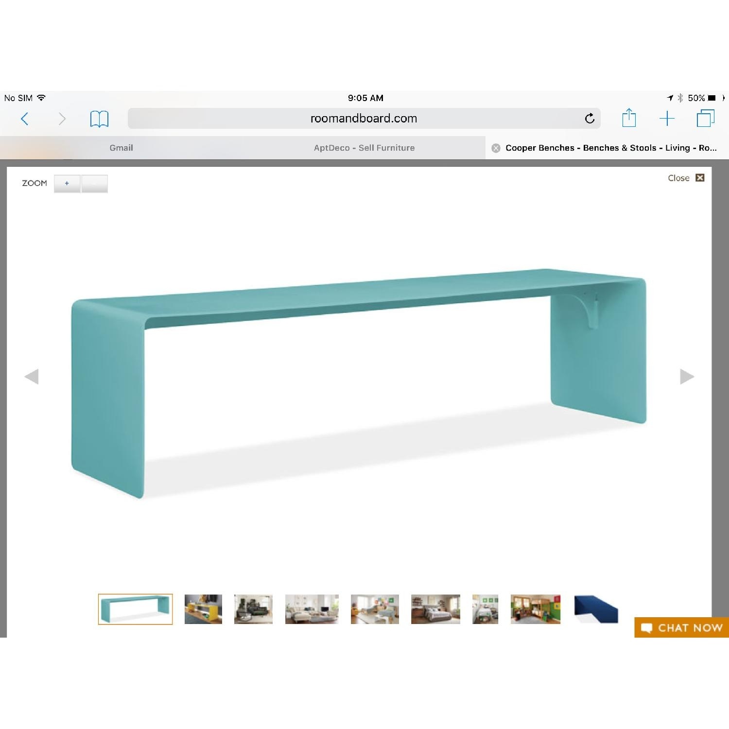 Room & Board Turquoise Metal Entryway Bench/Table - image-4