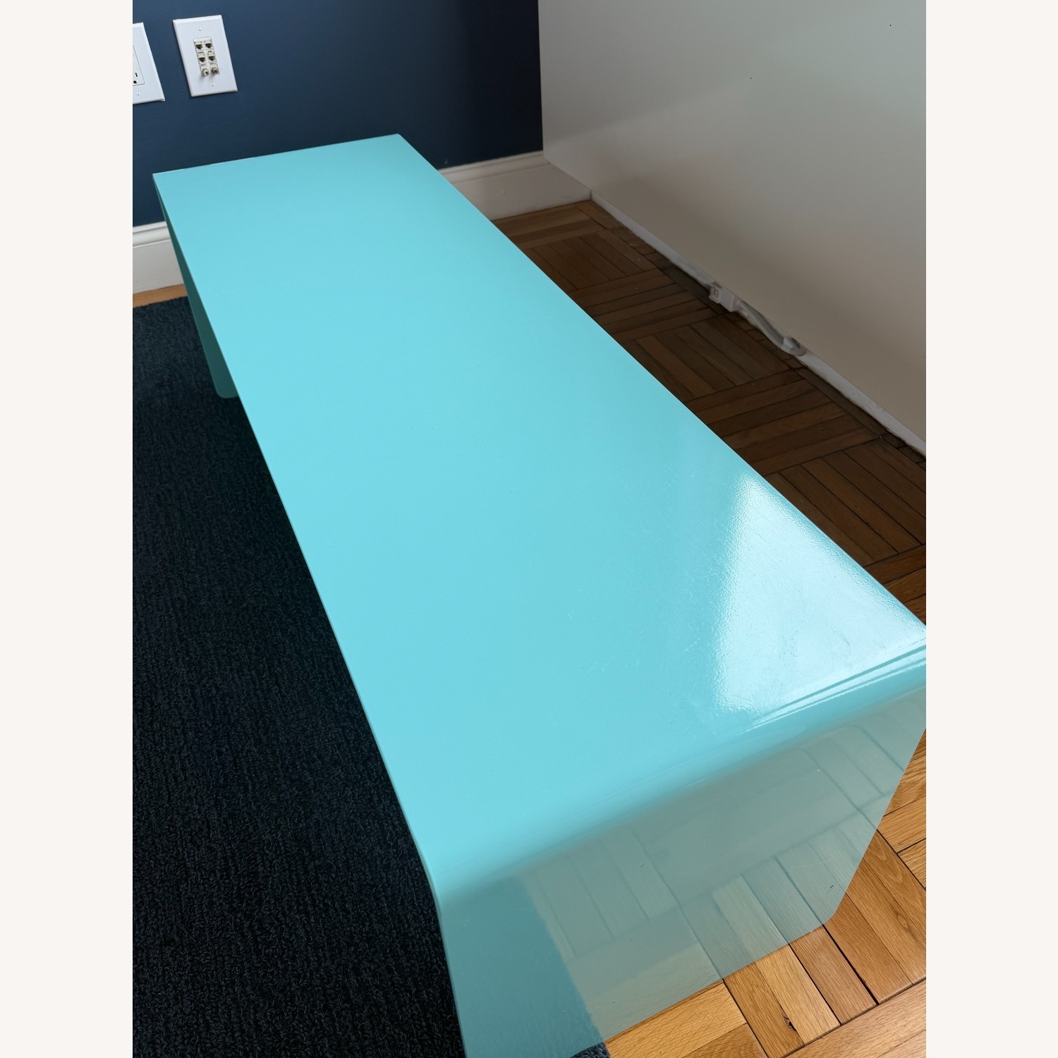 Room & Board Turquoise Metal Entryway Bench/Table - image-1