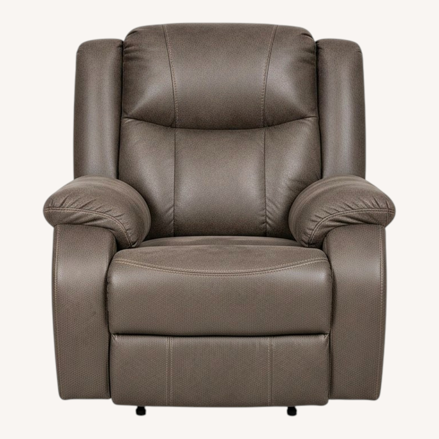 Light Gray Leather Recliner - image-0