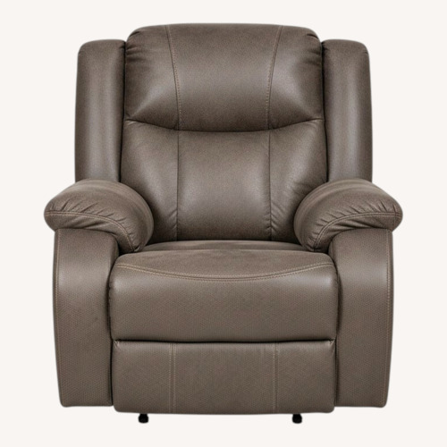 Used Light Gray Leather Recliner for sale on AptDeco