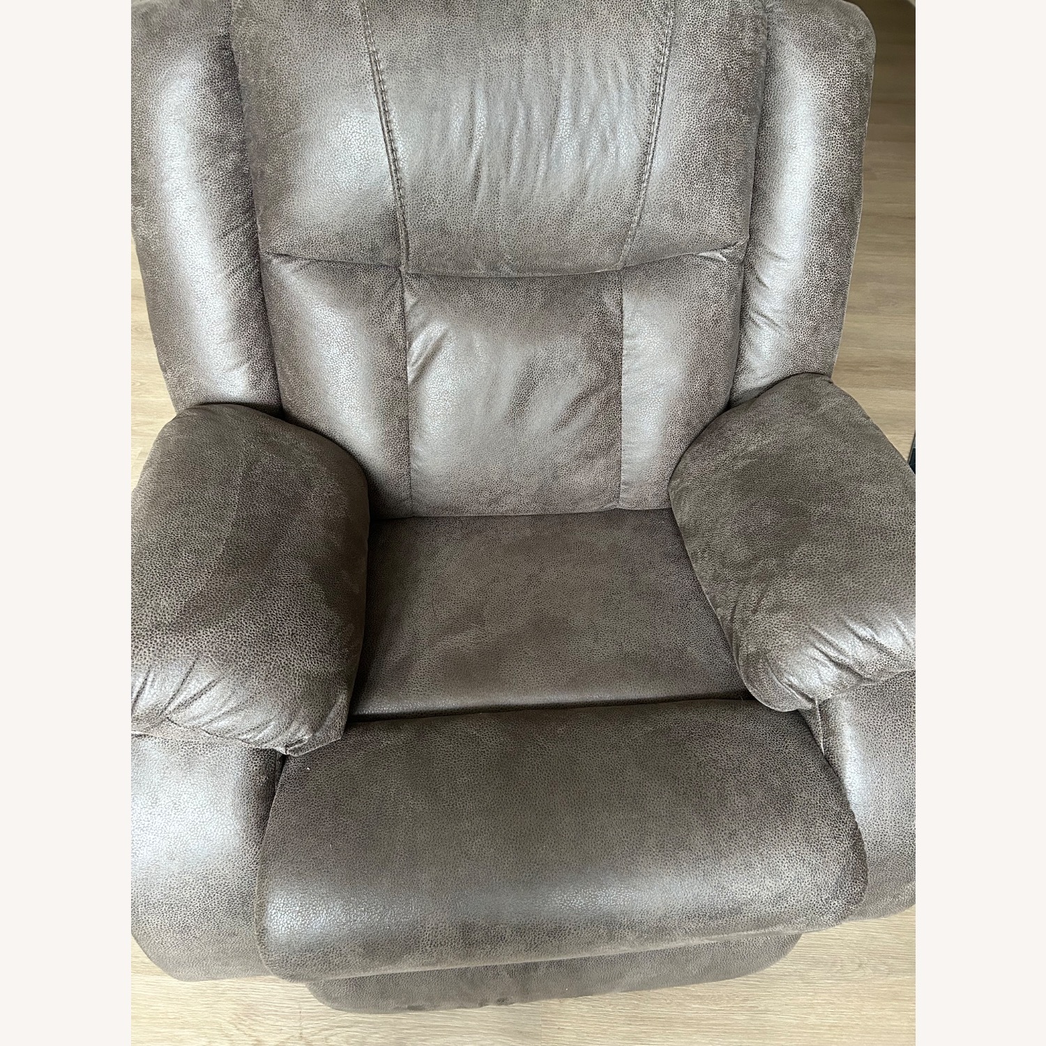 Light Gray Leather Recliner - image-3