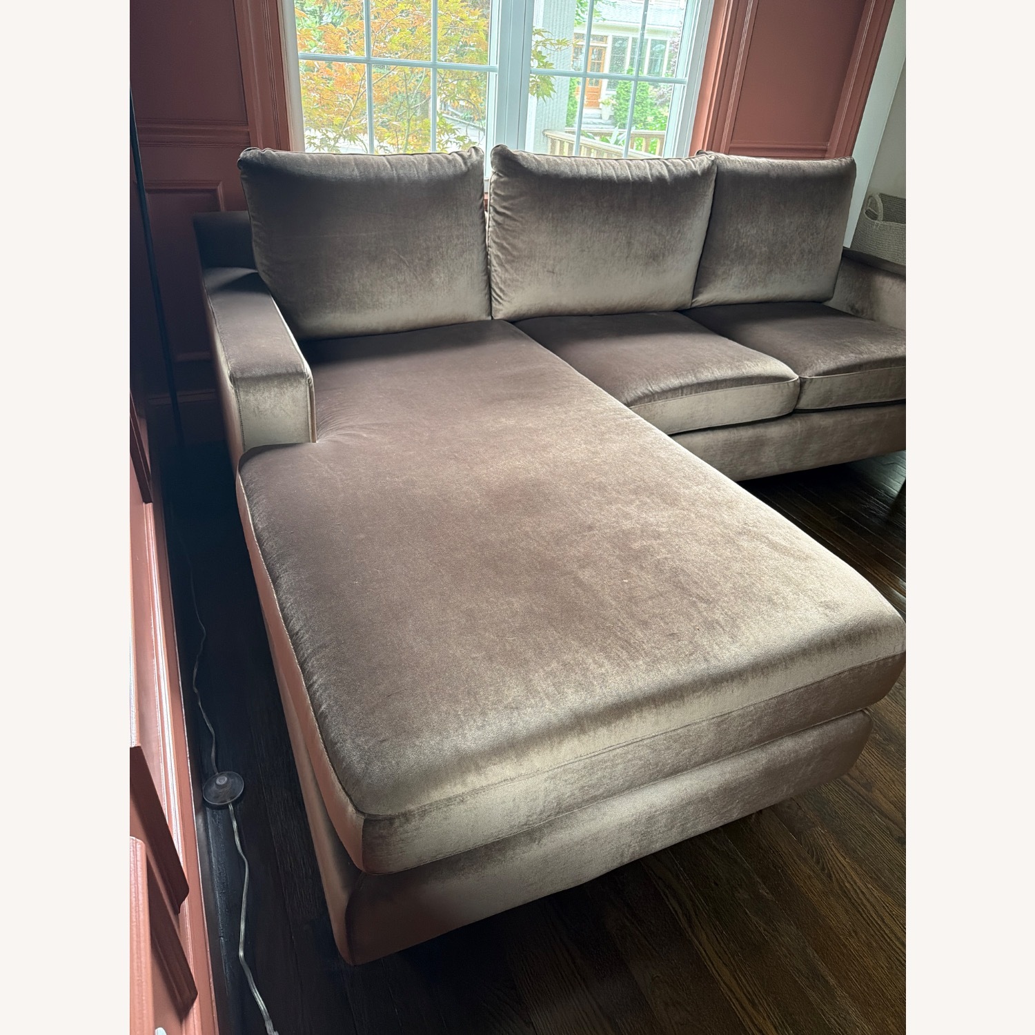 Interior Define Brown Velvet Sloan Sectional - image-6