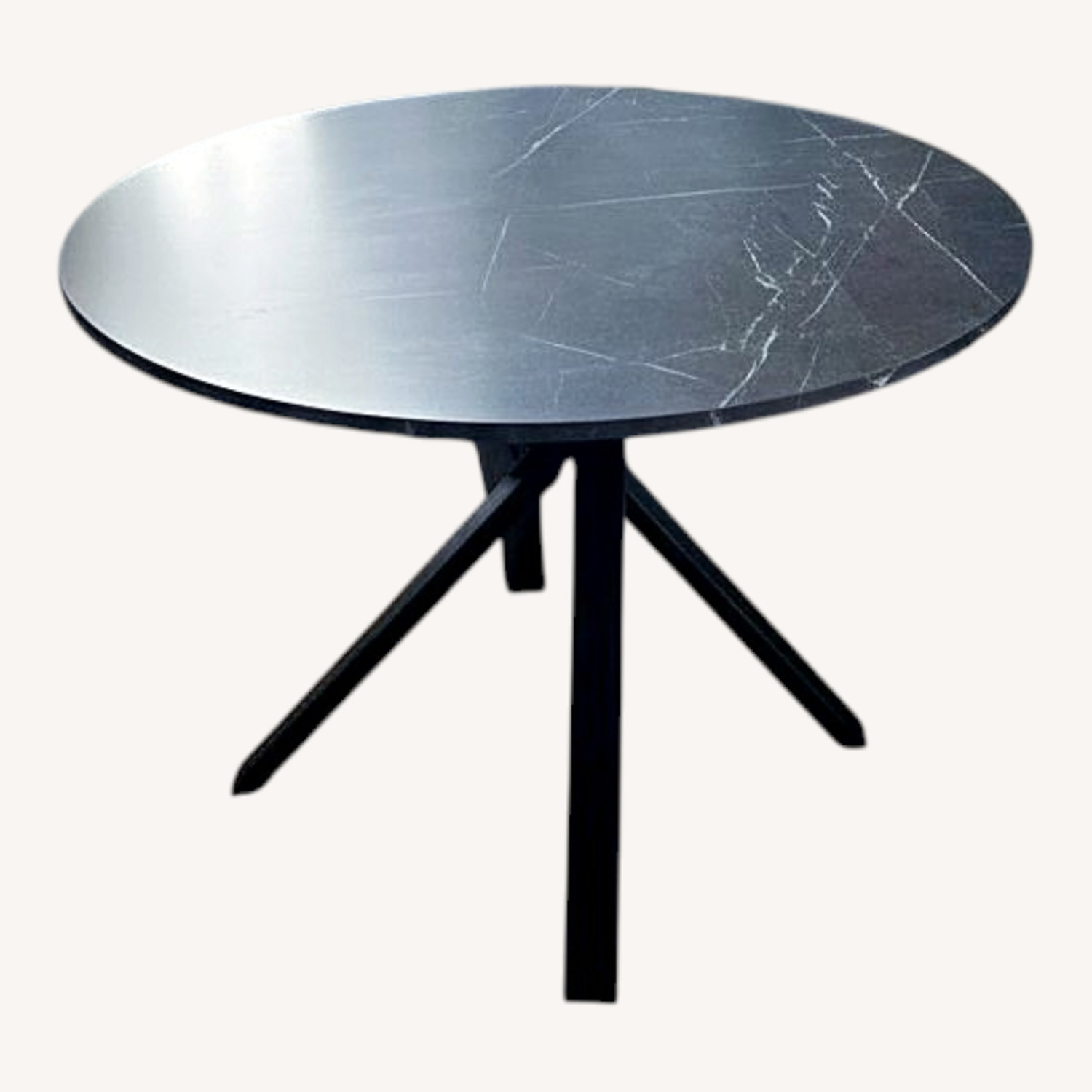 Modern Round Black Marble Dining Room Table - image-0