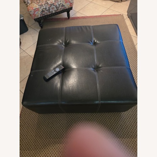 Used Black Leather 3+ Seater Sofa for sale on AptDeco