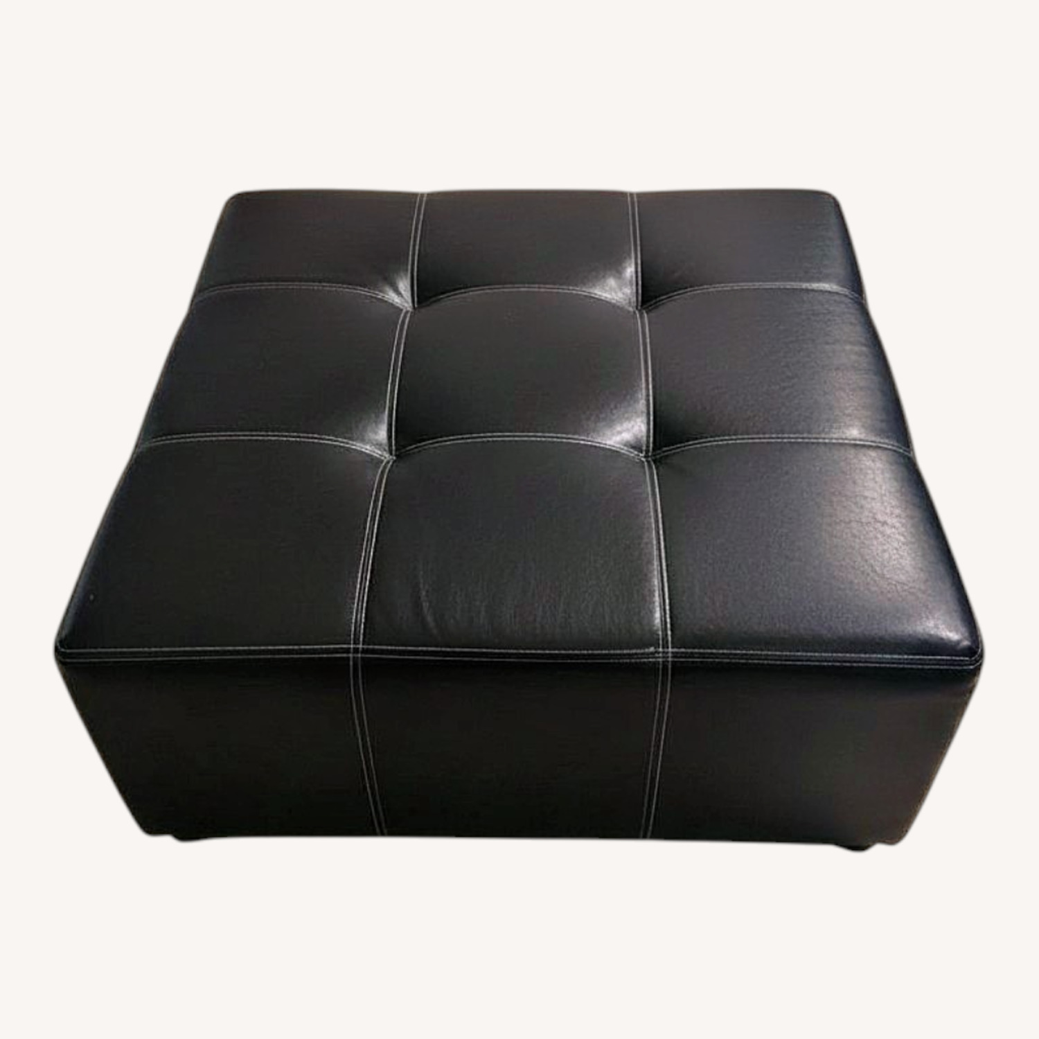 Black Leather 3+ Seater Sofa - image-0