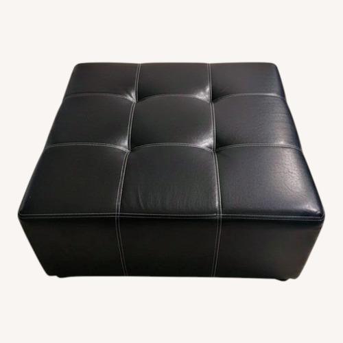 Used Black Leather 3+ Seater Sofa for sale on AptDeco