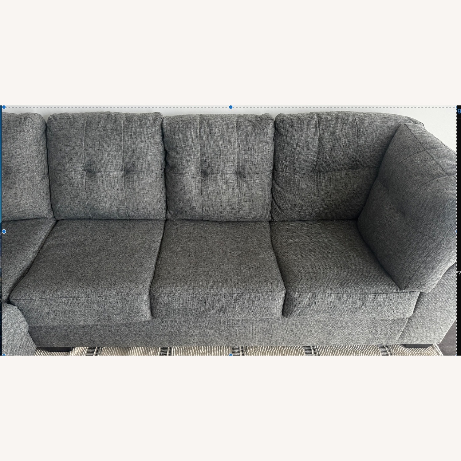 Living Spaces Arrowhead Light Gray Fabric 2 Piece Sectional - image-2