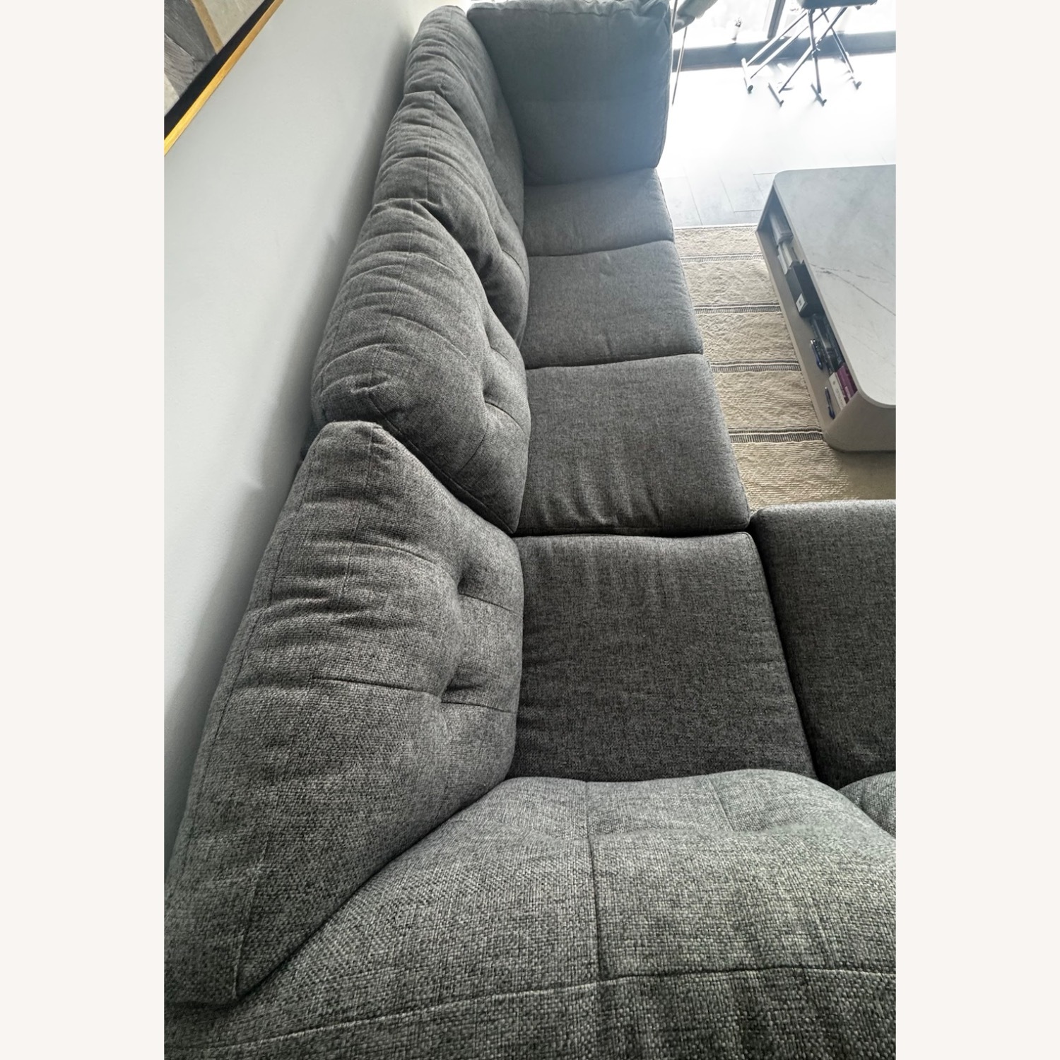 Living Spaces Arrowhead Light Gray Fabric 2 Piece Sectional - image-4