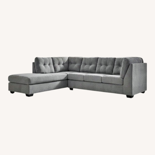 Used Living Spaces Arrowhead Light Gray Fabric 2 Piece Sectional for sale on AptDeco