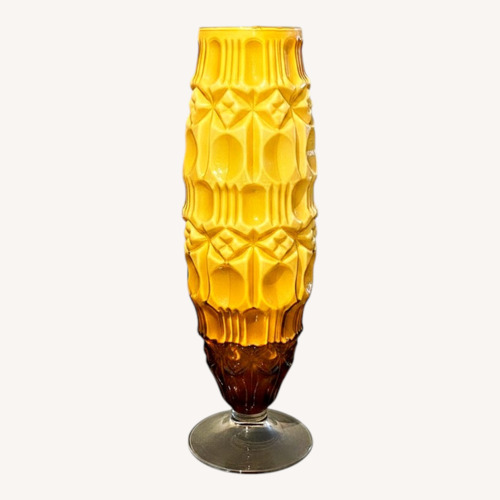 Used Italian Empoli Cased Glass Vintage 'Tiki' Vase for sale on AptDeco