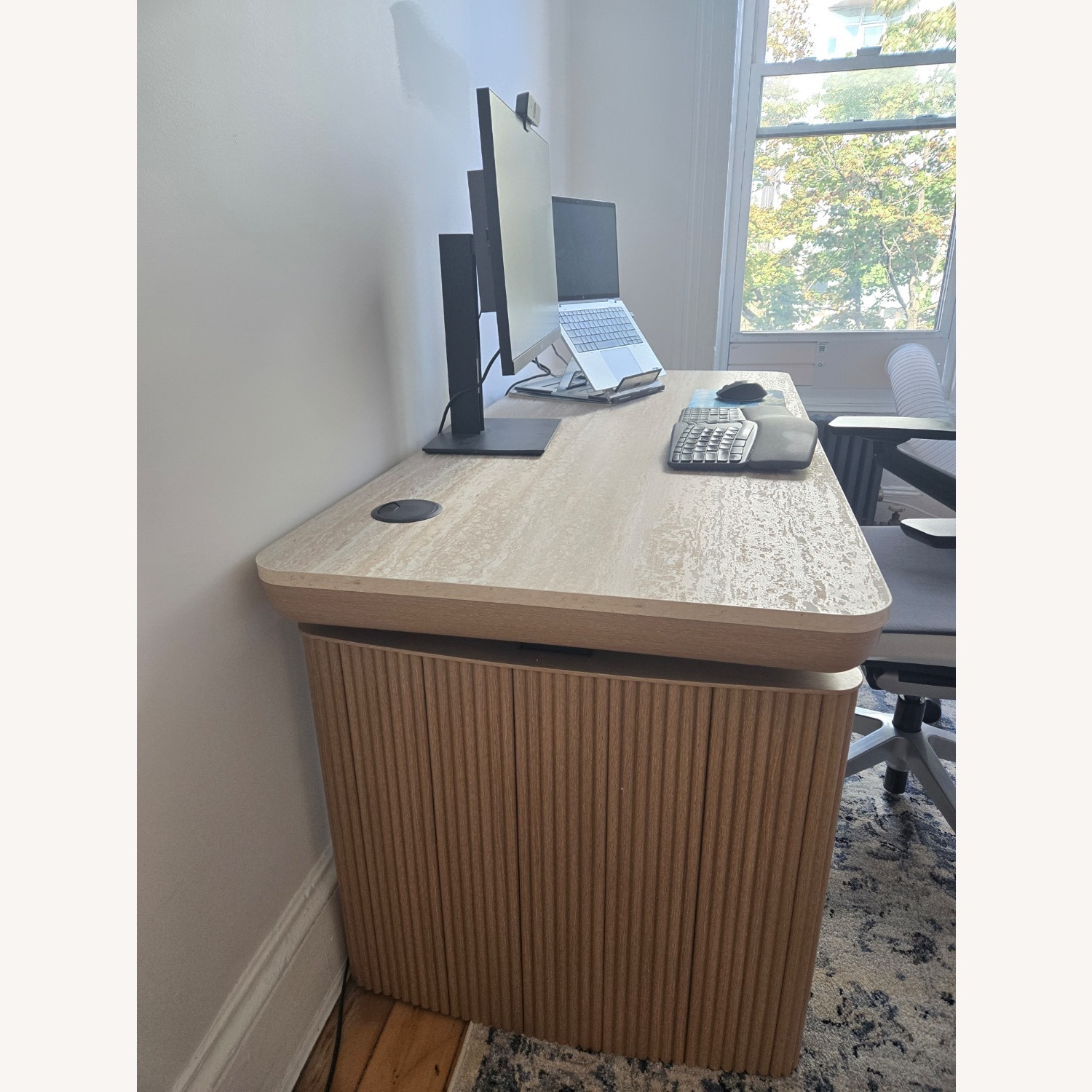 Flexispot Fusion Stria Natural Oak Desk - image-11
