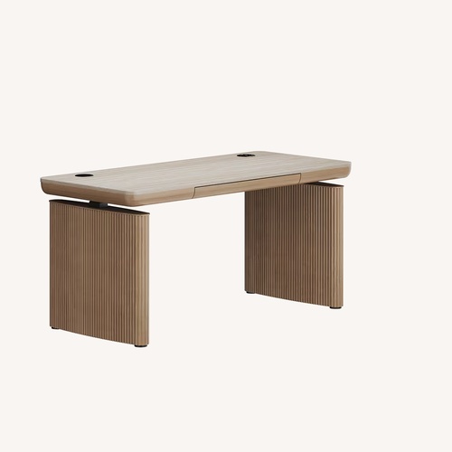 Used Flexispot Fusion Stria Natural Oak Desk for sale on AptDeco