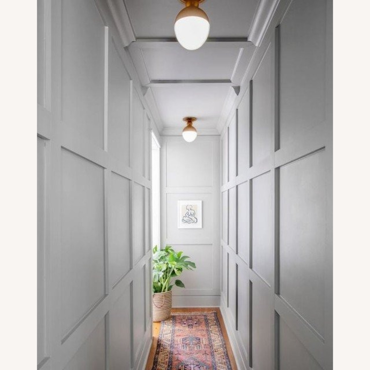 Visual Comfort Antique Brass Flush Mount - image-4