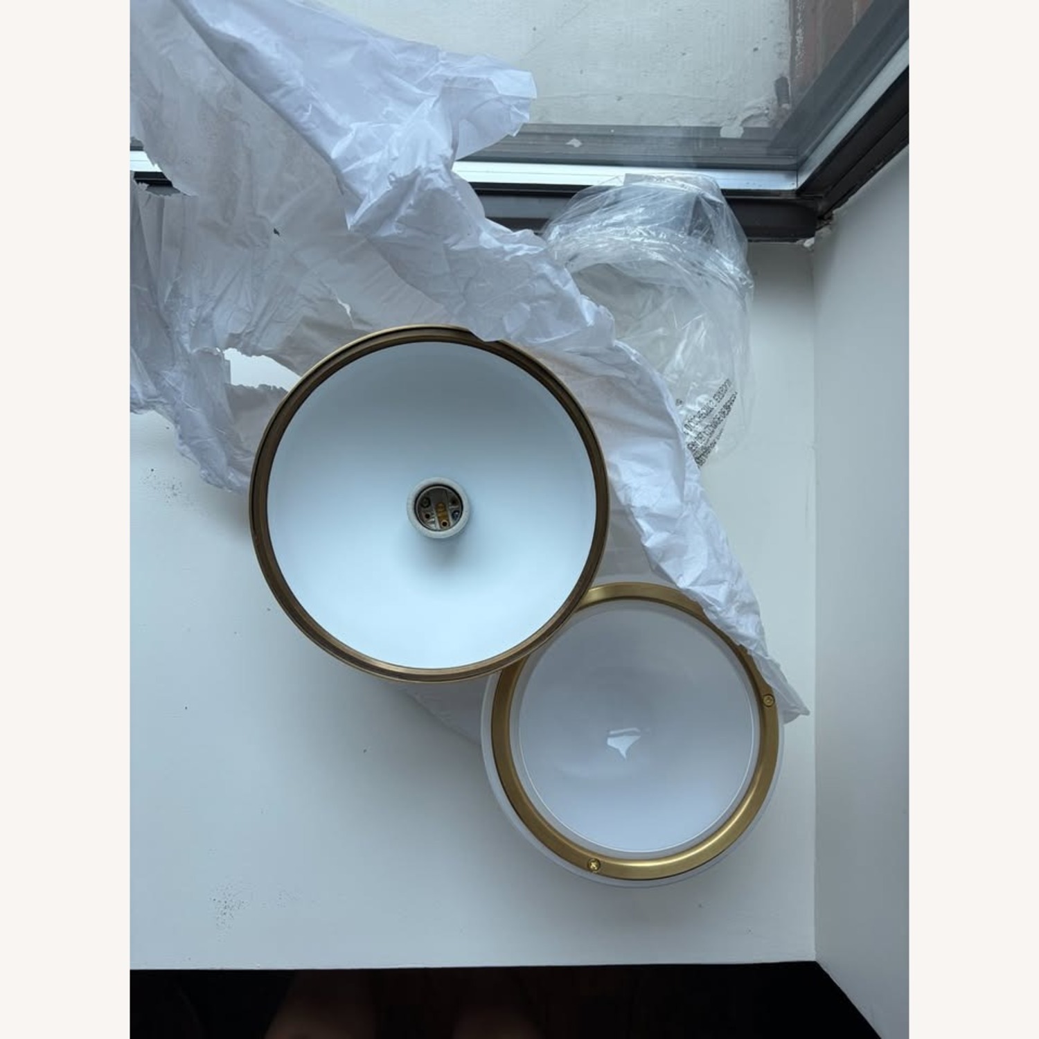 Visual Comfort Antique Brass Flush Mount - image-5