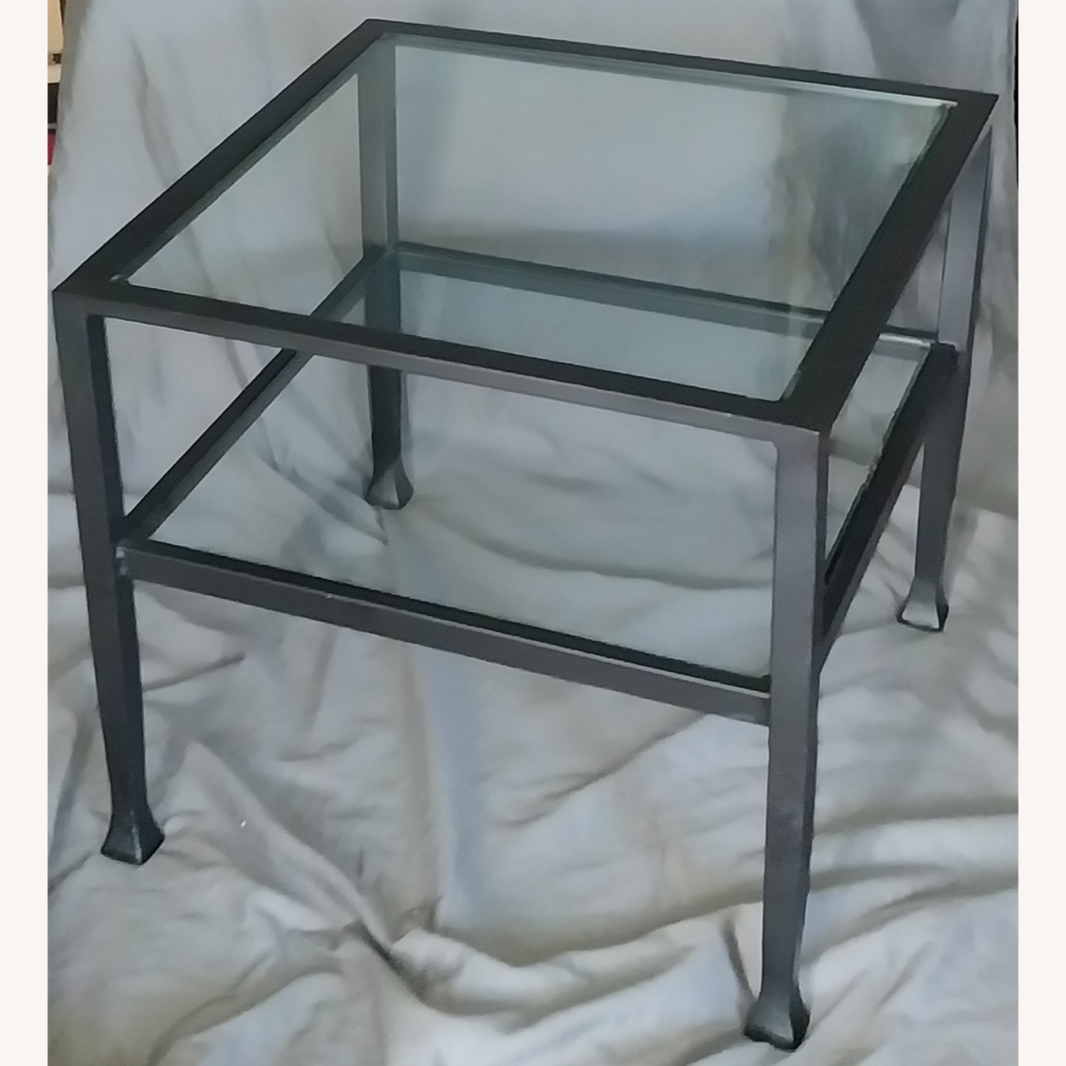 Pottery Barn Metal/Glass Side Table - image-1