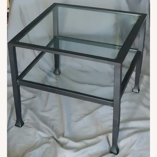 Used Pottery Barn Metal/Glass Side Table for sale on AptDeco